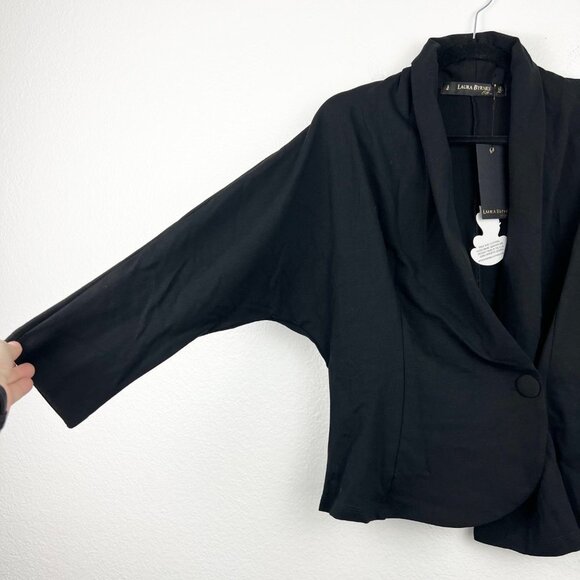 LAURA BYRNE Asymmetrical One Button Ponte Blazer, Pin Up Girl, Black, 2X, NWT! - Picture 5 of 7
